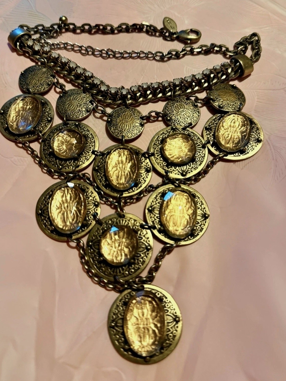 Chico's Gold-Tone Coin Statement Necklace
